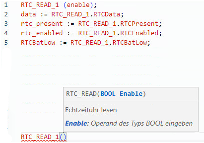 RTC_READ (Echtzeituhr lesen)