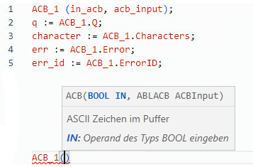 Beispiel f&uuml;r strukturierten ACB-Text