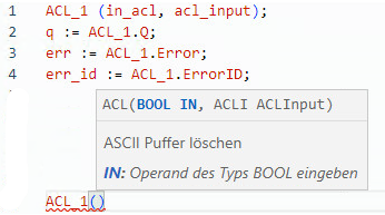 Beispiel f&uuml;r strukturierten ACL-Text