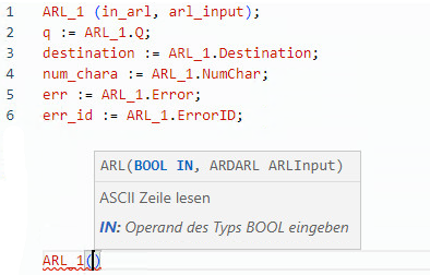 Beispiel f&uuml;r strukturierten ARL-Text