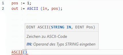 Beispiel für strukturierten ASCII-Text