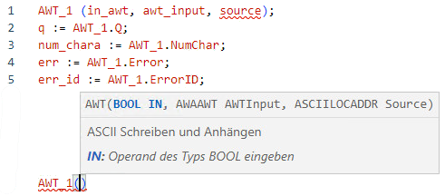 Beispiel f&uuml;r strukturierten AWT-Text