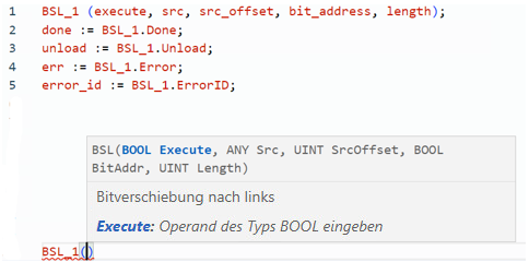 Beispiel für strukturierten BSL-Text