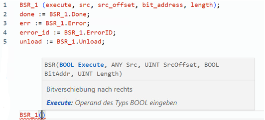 Beispiel für strukturierten BSR-Text