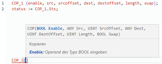 Beispiel f&uuml;r strukturierten COP-Text