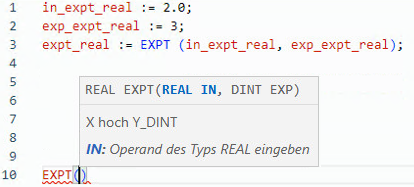 Beispiel für strukturierten EXPT_REAL-Text