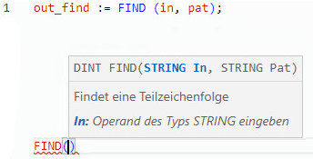 Beispiel f&uuml;r strukturierten FIND-Text
