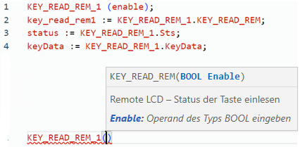Beispiel f&uuml;r strukturierten KEY_READ_REM-Text