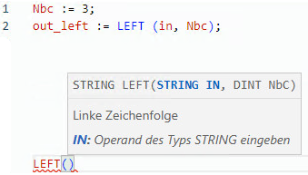 Beispiel f&uuml;r strukturierten LEFT-Text