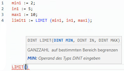 Beispiel für strukturierten LIMIT-Text