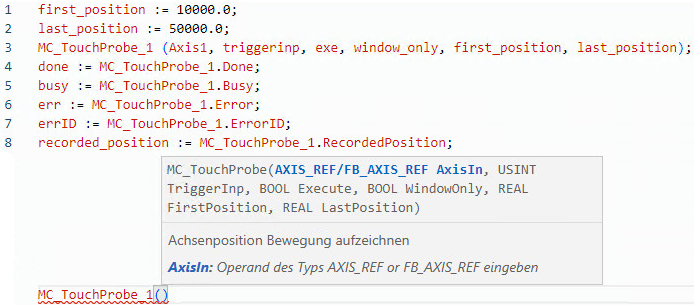 Beispiel f&uuml;r strukturierten MC_TouchProbe-Text