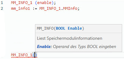 Beispiel für strukturierten MM_INFO-Text