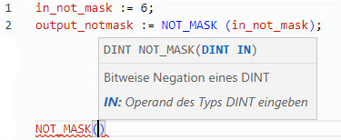 Beispiel f&uuml;r strukturierten NOT_MASK-Text