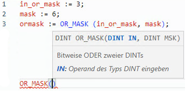 Beispiele f&uuml;r strukturierten OR_MASK-Text