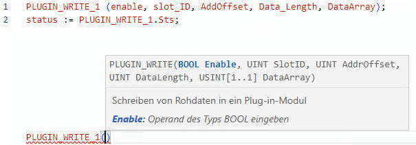 Beispiel f&uuml;r strukturierten PLUGIN_WRITE-Text