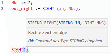 Beispiel f&uuml;r strukturierten RIGHT-Text