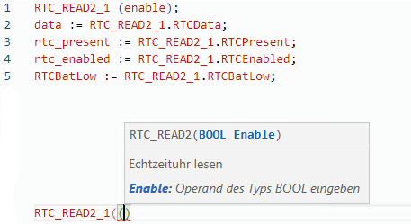 Beispiel f&uuml;r einen strukturierten RTC_READ2-Text