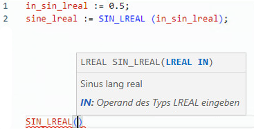 Beispiel f&uuml;r strukturierten SIN_LREAL-Text