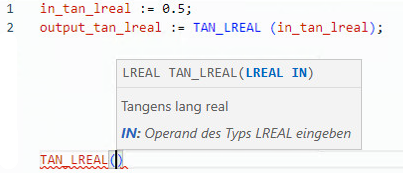Beispiel f&uuml;r strukturierten TAN_LREAL-Text