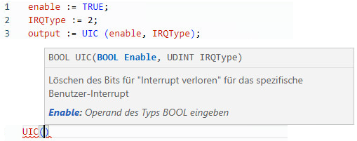 Beispiel für strukturierten UIC-Text