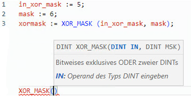 Beispiel für strukturierten XOR_MASK-Text