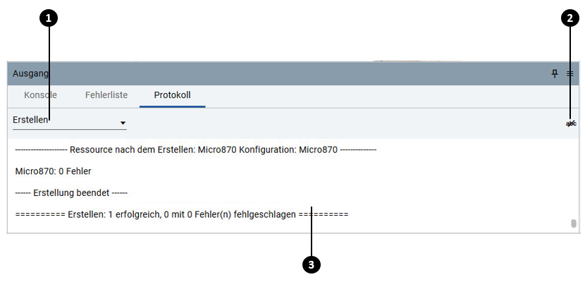 Seite &bdquo;Protokoll&ldquo;