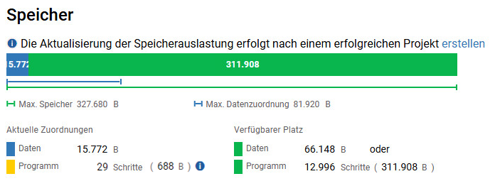 Controller-Speicher nach zweimaliger Ausf&uuml;hrung einer BDF