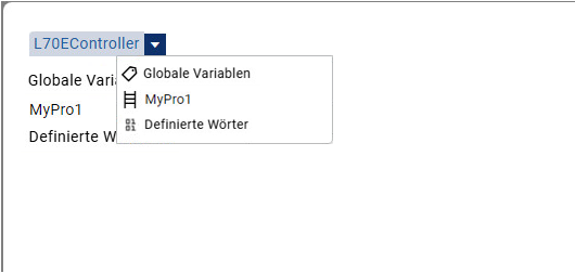 Variablenauswahl &ndash; Liste "Bereich"