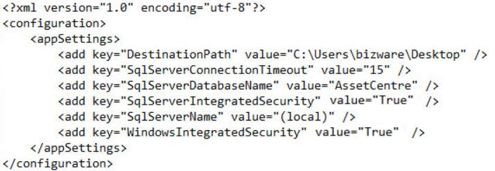 information in configuration files