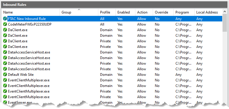 Configure a firewall rule step 7 continue