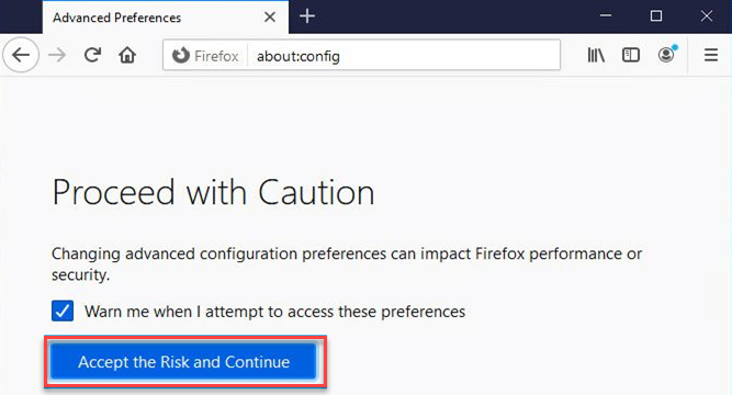 Config Firefox step2
