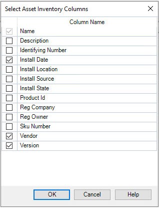 Columns - Software tab