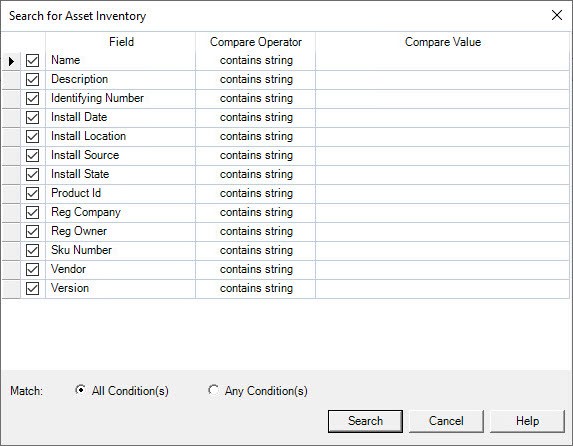 Search - Software tab