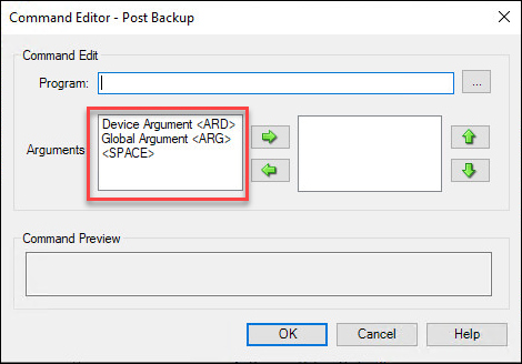 Post Backup - left combo box