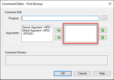 Post Backup - right combo box
