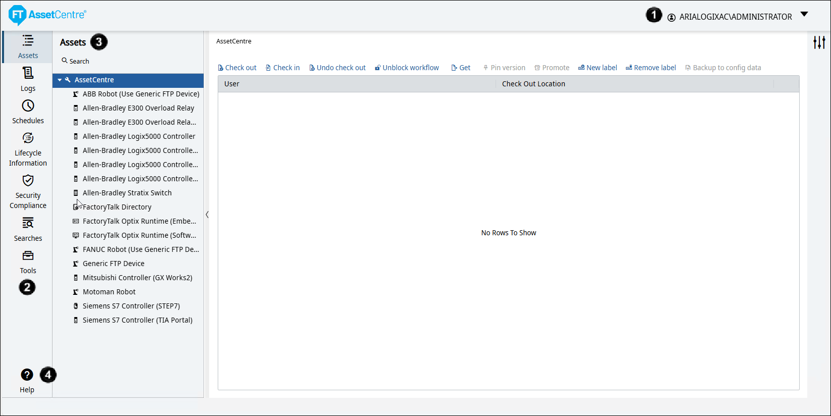 FactoryTalk AssetCentre Web Client