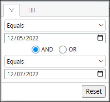 web client filter date