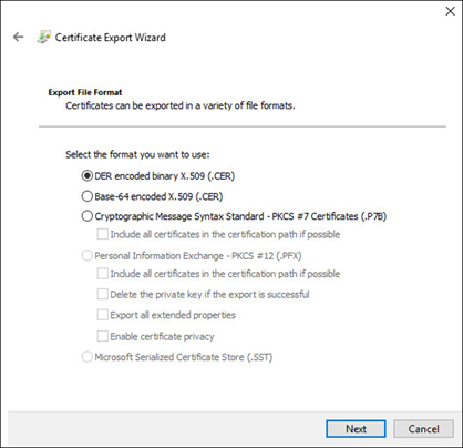 export certificate