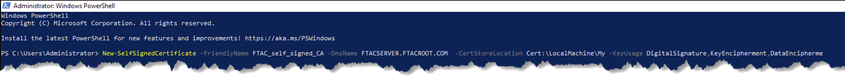 create a self signed certificate using powershell