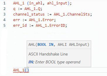 AHL structured text example
