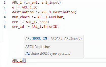 ARL structured text example