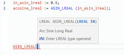 ASIN_LREAL structured text examples
