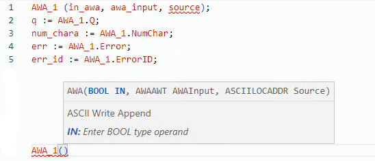AWA structured text example