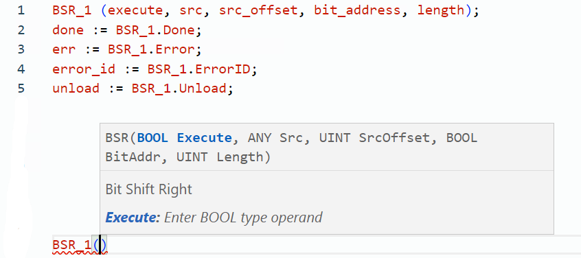 BSR structured text example