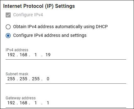 IP configurations for controller B