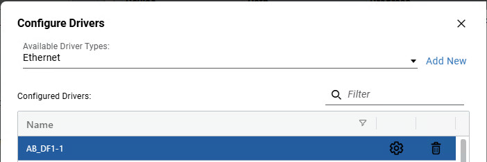 Configure drive dialog - Add Ethernet device