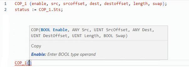COP structured text example