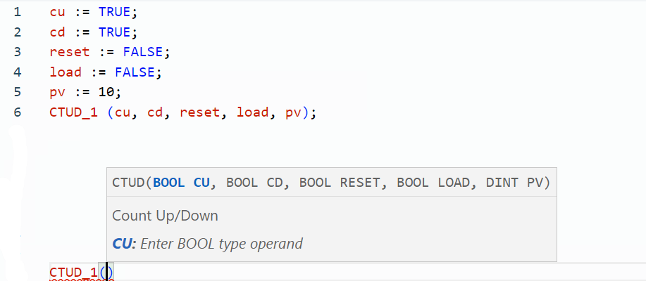 CTUD structured text example