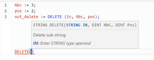 DELETE structured text example