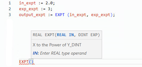 EXPT structured text example